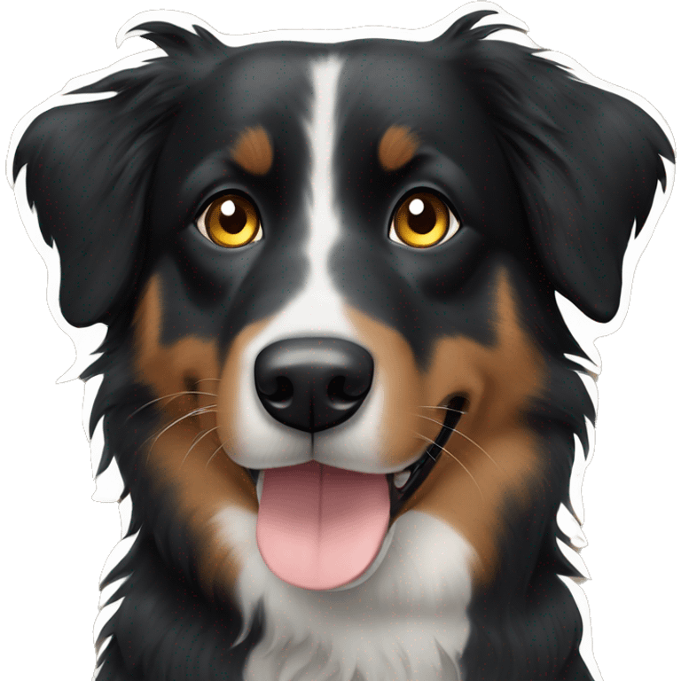 black australian shepherd dog with black muzzle emoji