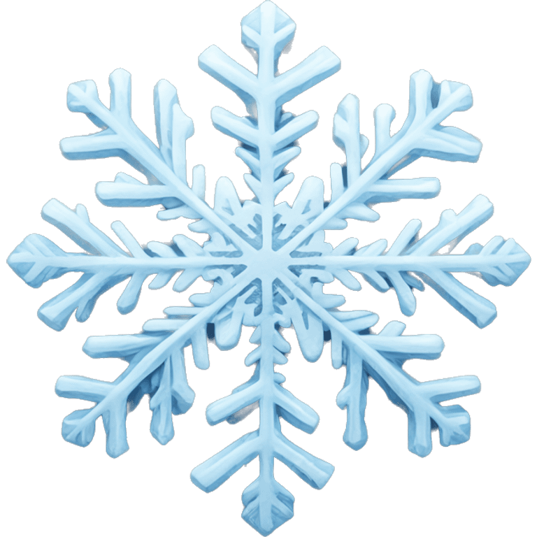 A detailed snowflake with intricate icy patterns, soft blue tones emoji