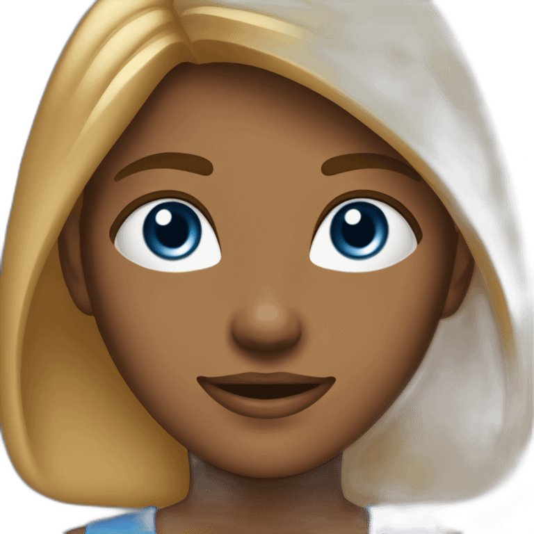 Ado de 14 ans avec tâche de rousseur et cheveux marron et yeux bleu emoji