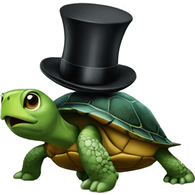 Turtle with a top hat emoji