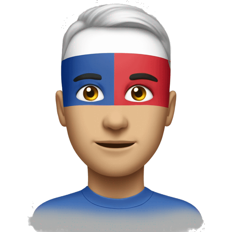 Serbian flag on human head  emoji