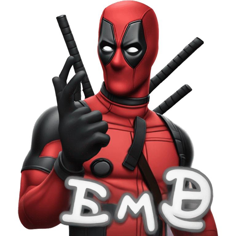 deadpool showing peace sign emoji