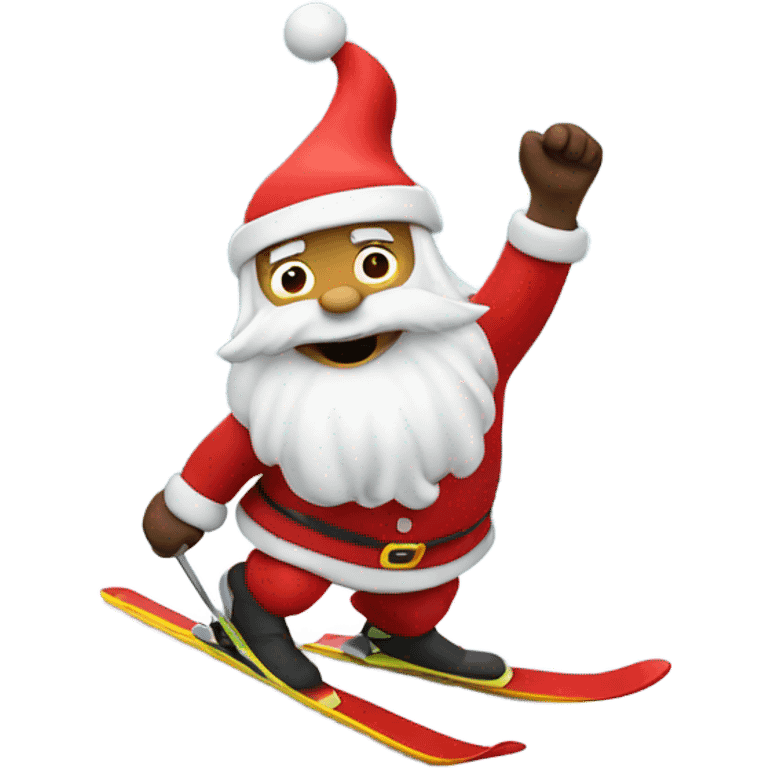 Santa skiing  emoji