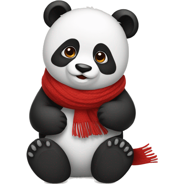 Panda wearing red scarf emoji