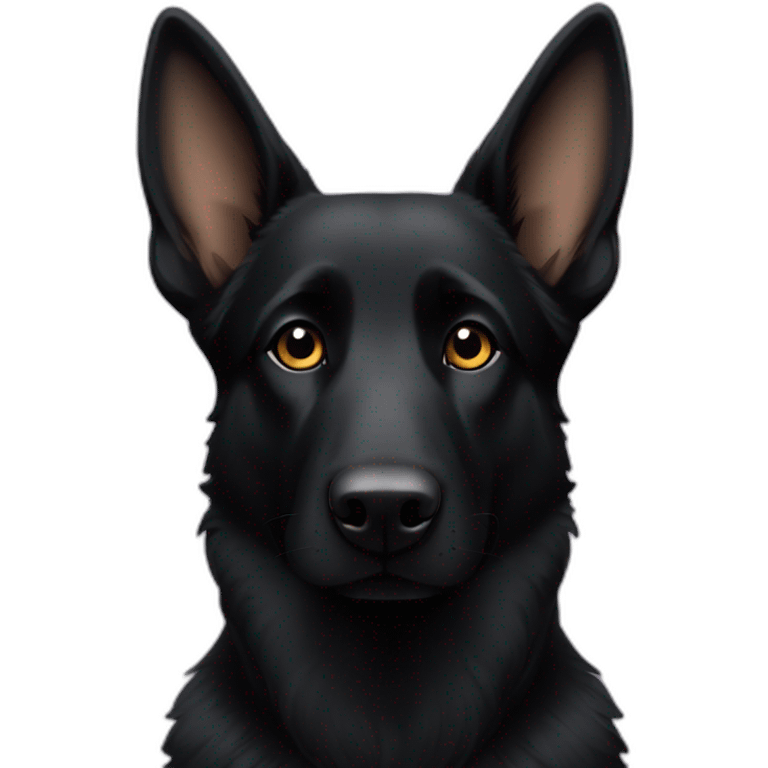 completely black german shepherd emoji