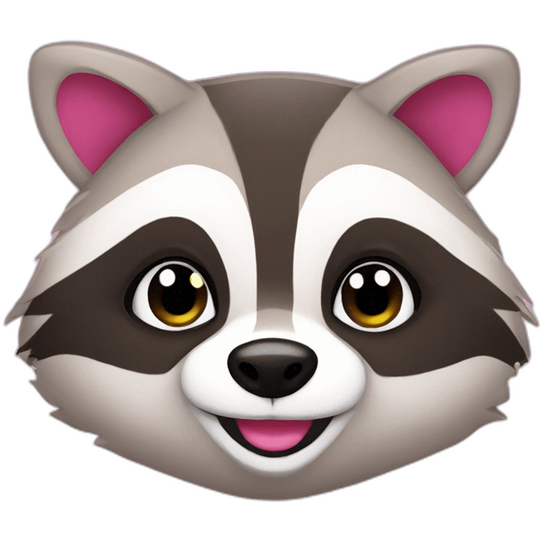 Pink raccoon emoji