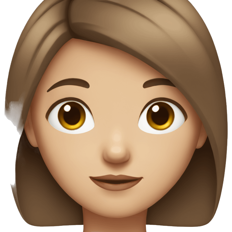 Girl with short brown hair bleu eyes and a square face  emoji