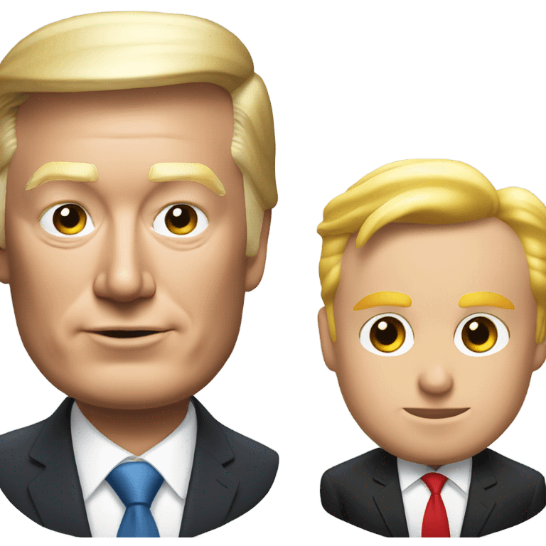 Headshots of Elon musk, Donald trump  emoji