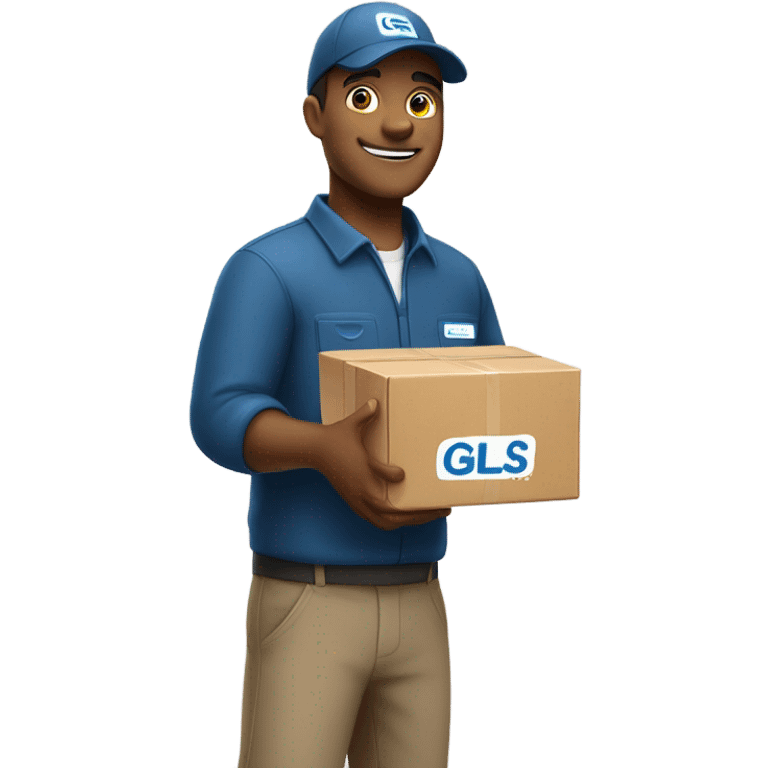 create me a parcel delivery person with the GLS logo on him emoji