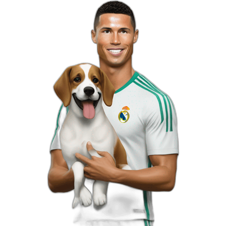 Ronaldo avec un chien emoji