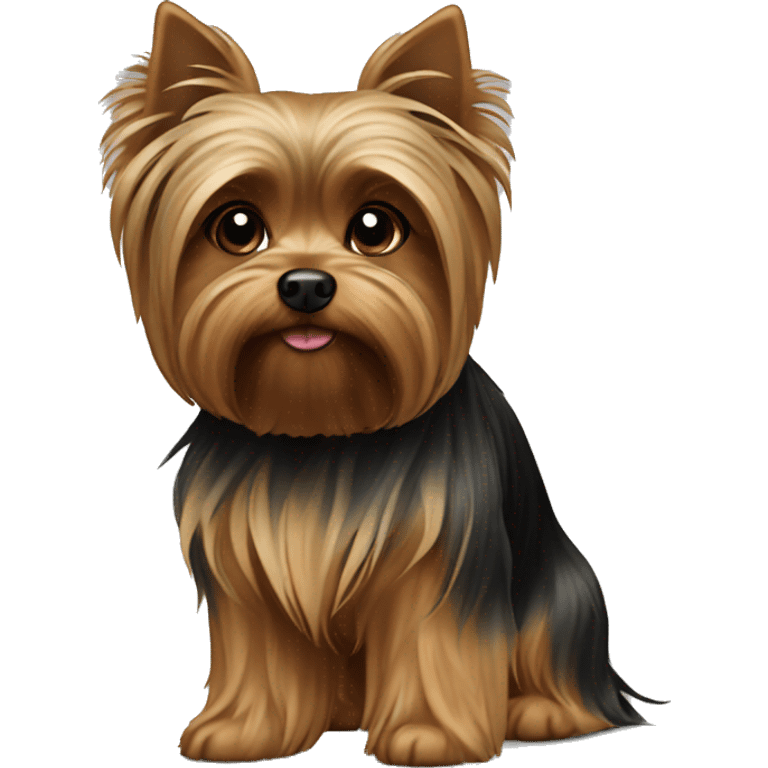 Brown yorkshire terrier long hair  emoji