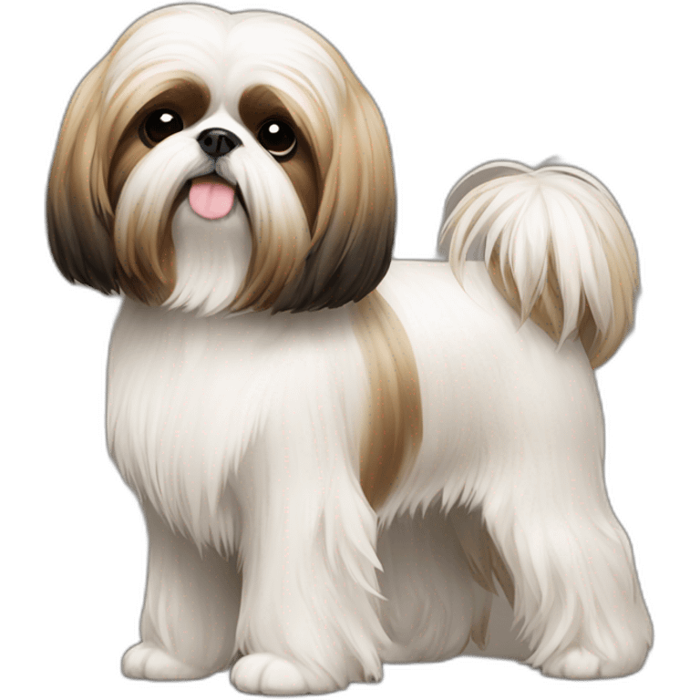 Dog Shih Tzu with long wool full-height  emoji