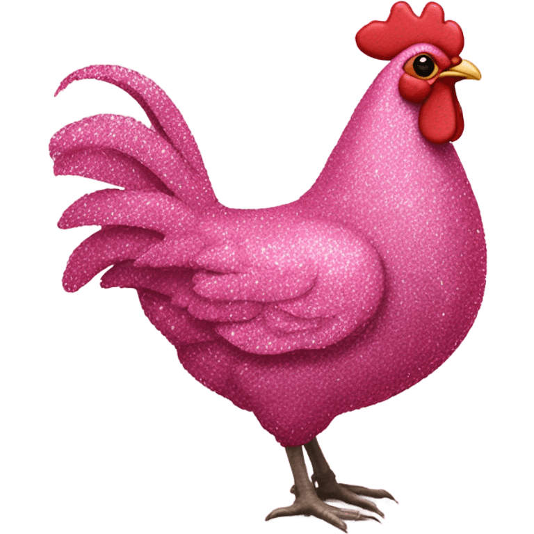 Rose pink glittery chicken  emoji