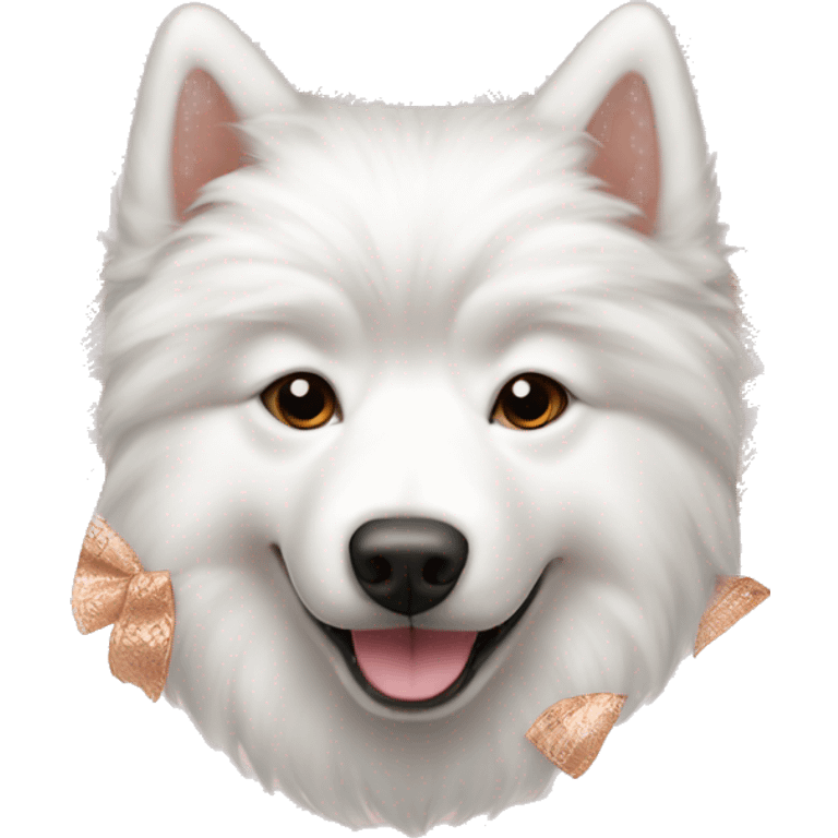 Samoyed in rose-gold handkerchief emoji