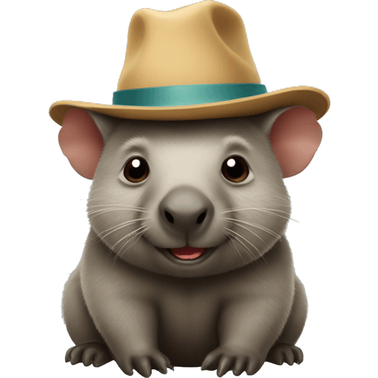 wombat with a little hat emoji