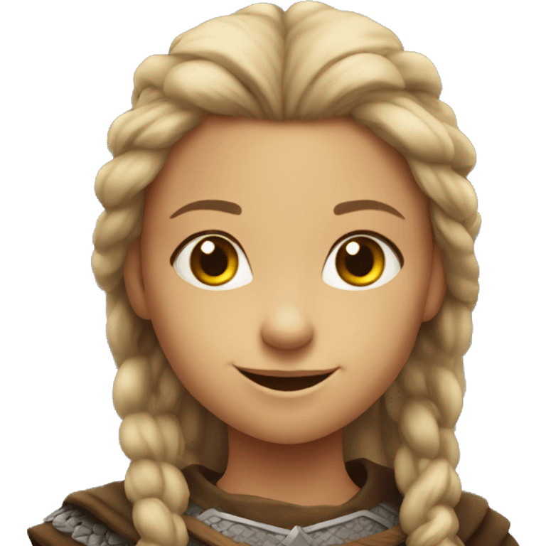 young viking girl smiling emoji