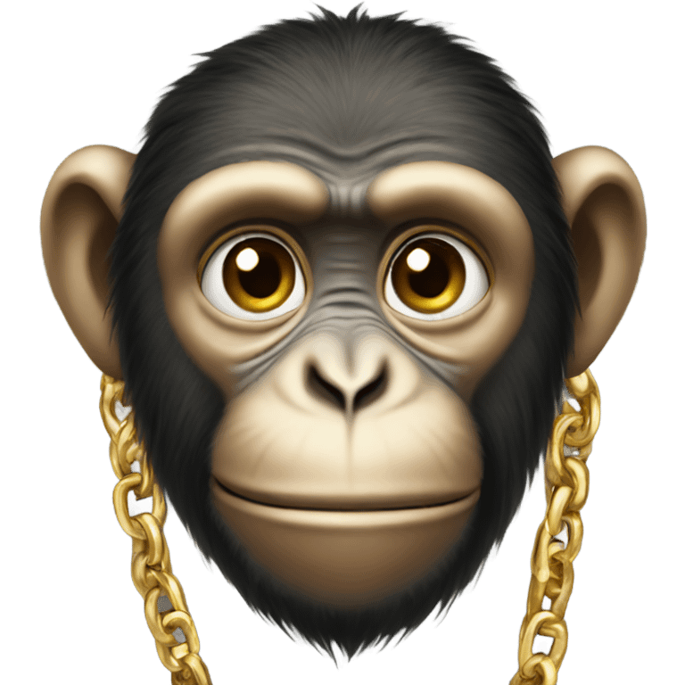 monkey wearing gold chain emoji