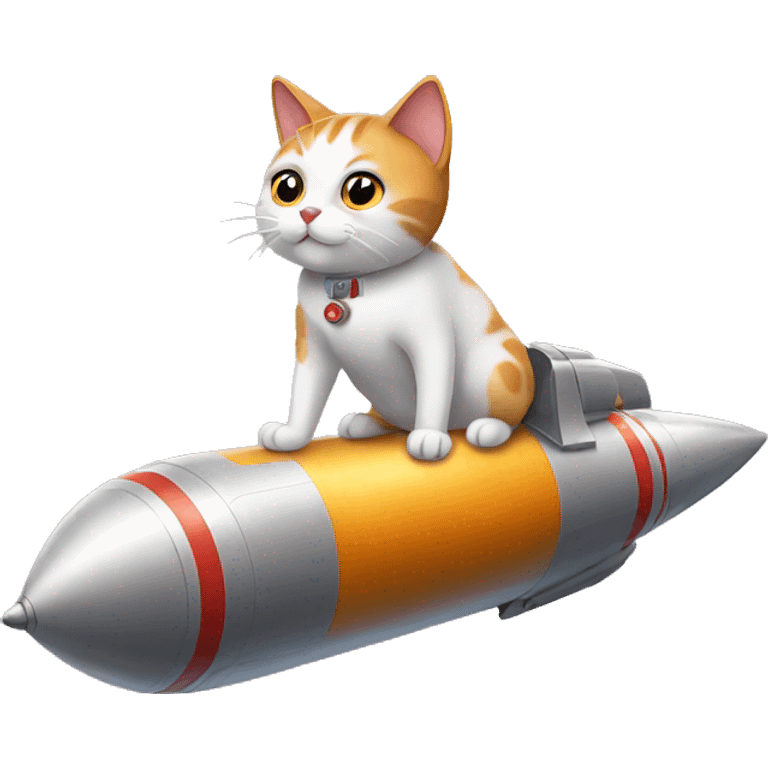 Cats sitting on rockets emoji