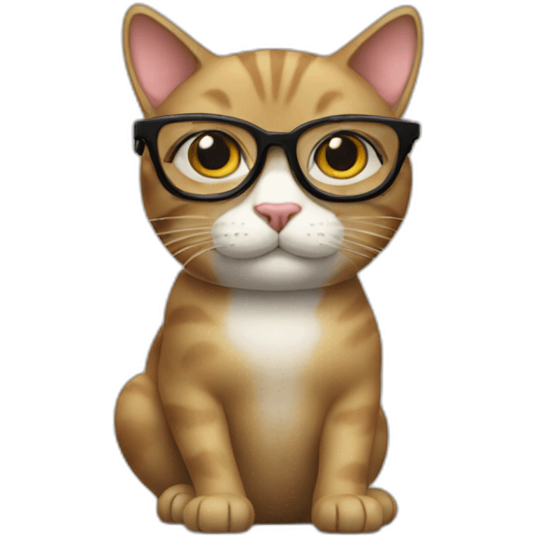 Cat with glasses of spy emoji