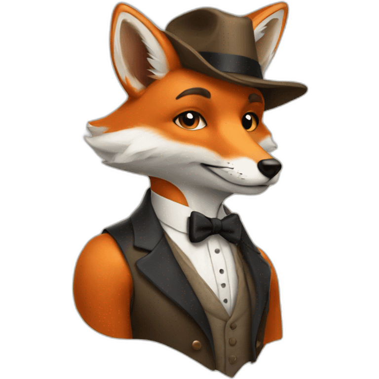 well-dressed fox emoji