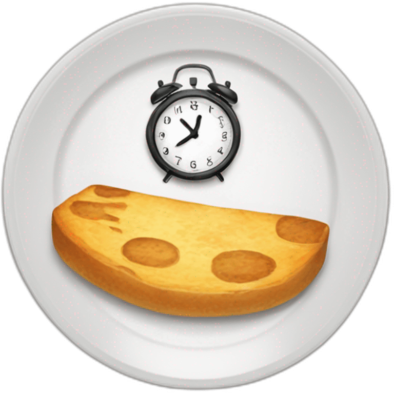 A plate with a clock on it showing 8pm emoji