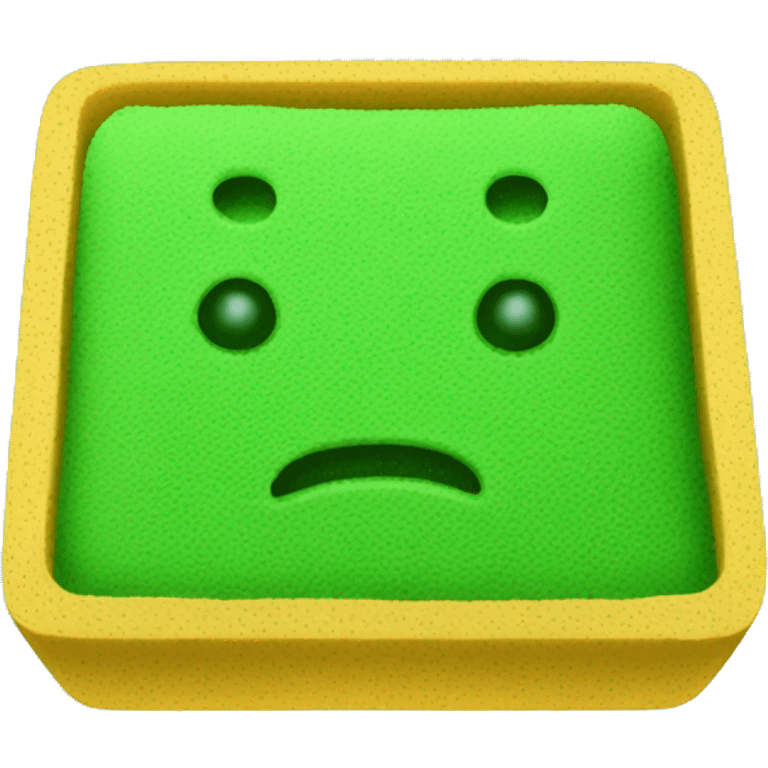 green flat square dish sponge emoji