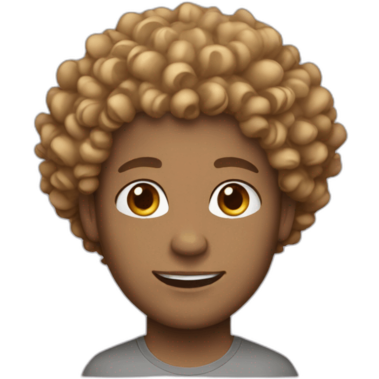 light skinned man curly hair short emoji