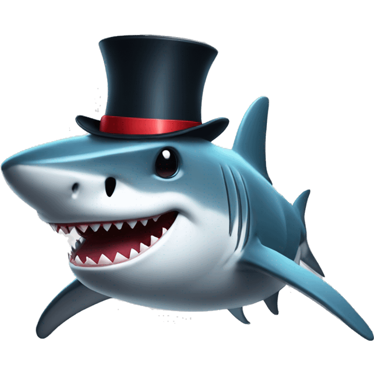 shark with tophat emoji