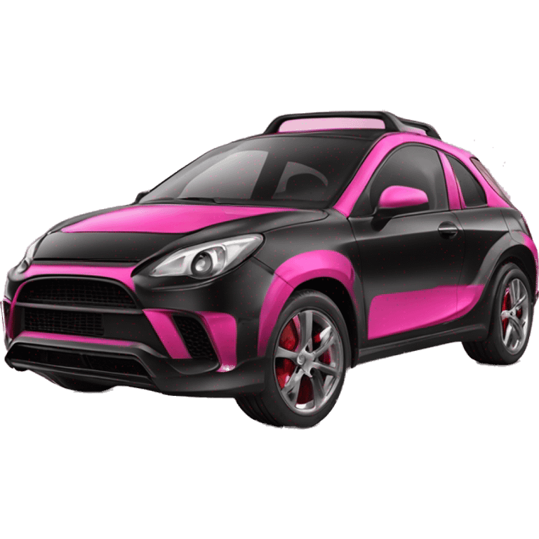 Una auto da super baddie nera con le fiamme rosa e la musica forte e veloce e sportiva e demure emoji