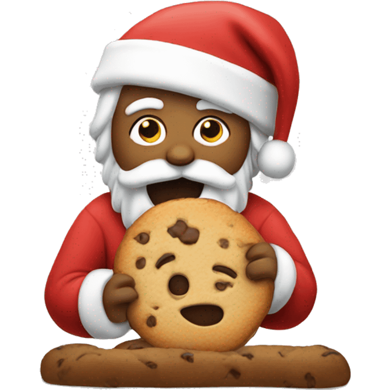 santa eating a cookie emoji