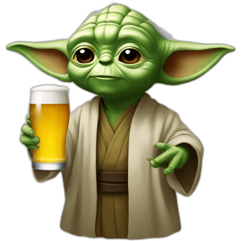 Yoda drink a beer emoji