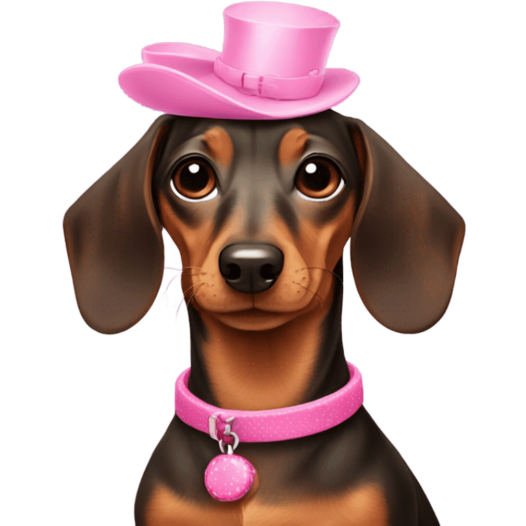 Doxy dachshund adorable with pink accessories  emoji