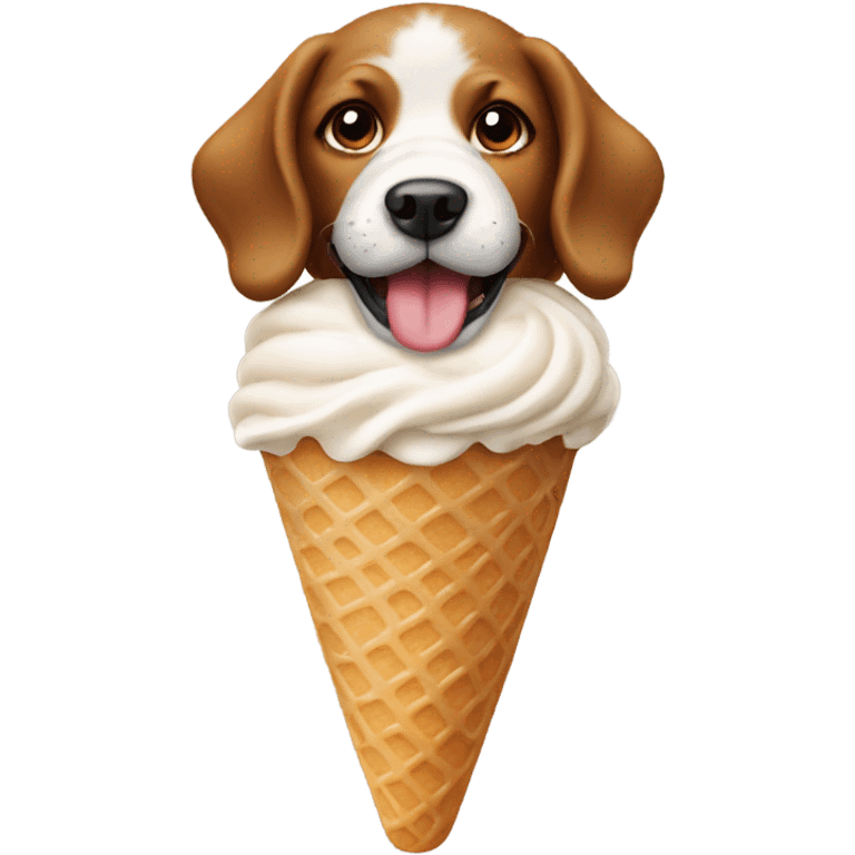 Ice cream as a dog emoji