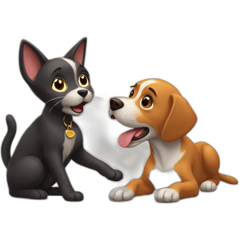 cat&dog play emoji