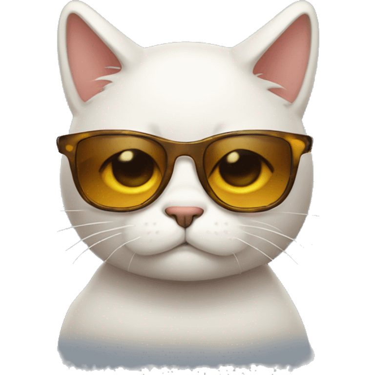 cute sad cat wearing sunglasses emoji