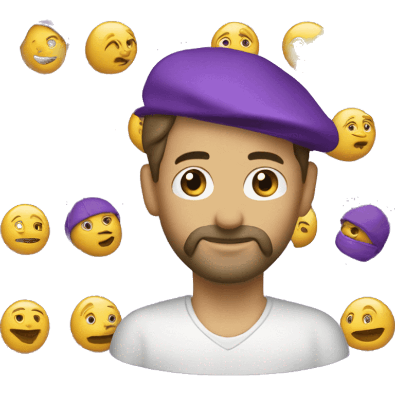 Homme cagouler avec cagoulet violet emoji