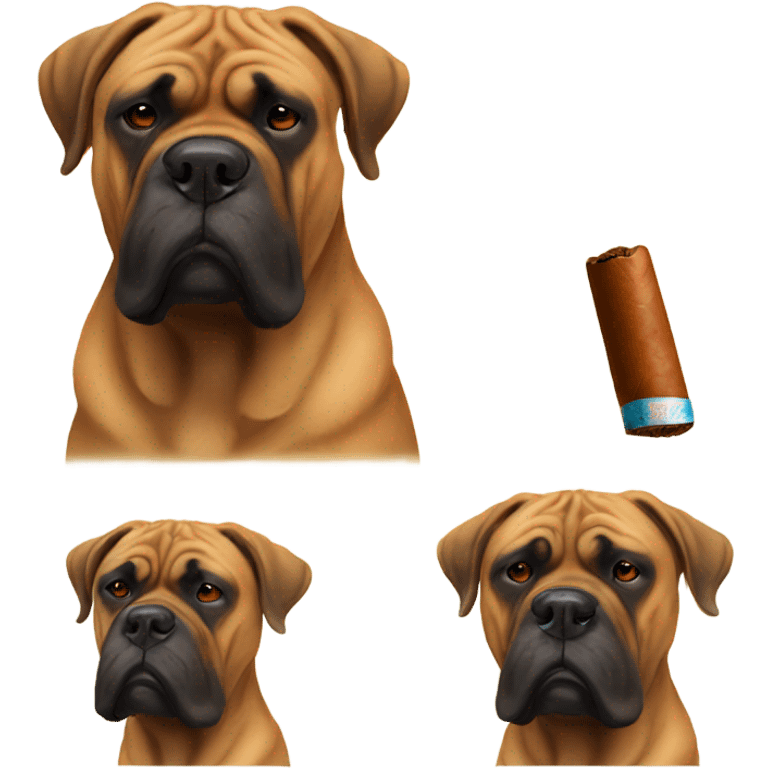 Bullmastiff with cigar  emoji