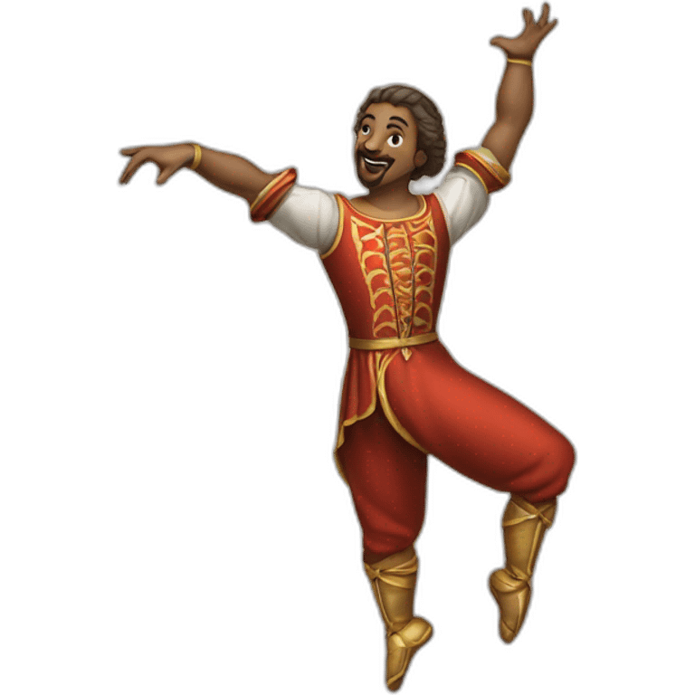 medieval circus acrobat doing a pirouette emoji