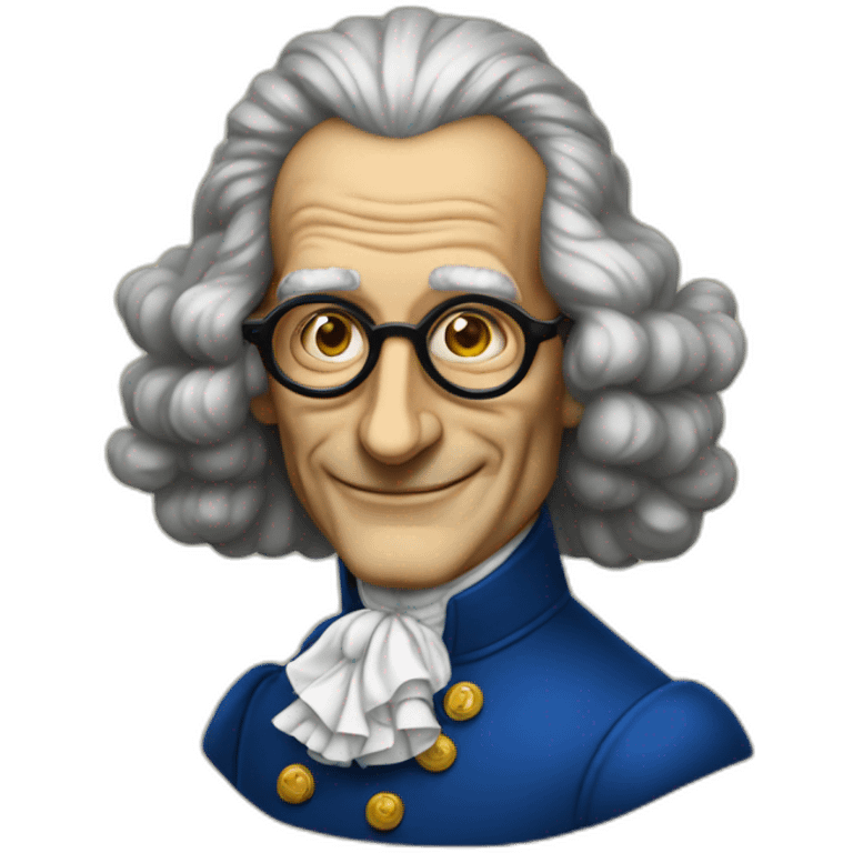 voltaire avec des lunettes emoji