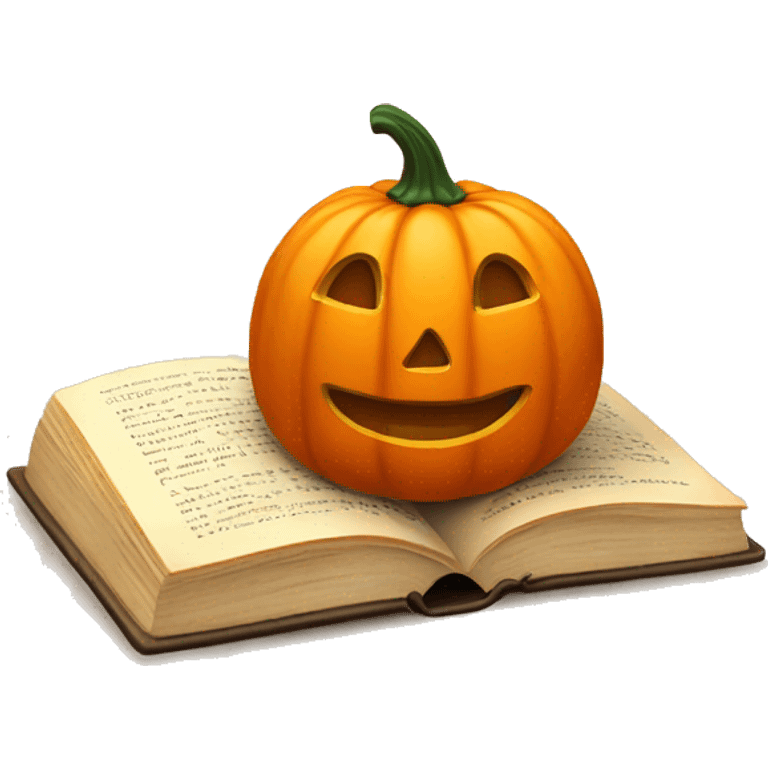 book with candles and a small pumpkin emoji