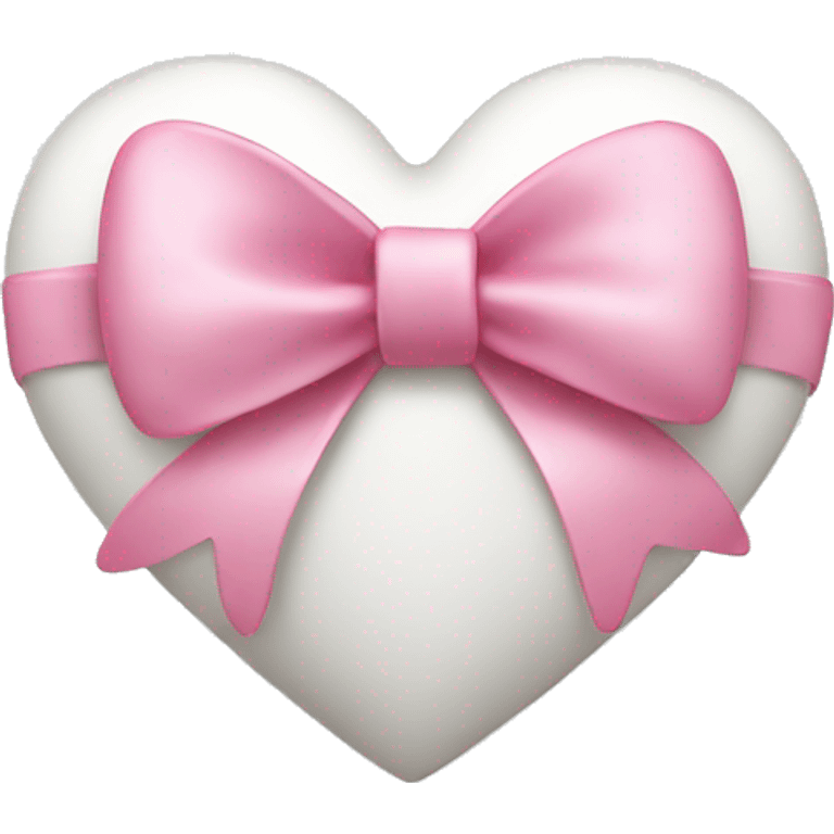 white heart with pink bow emoji