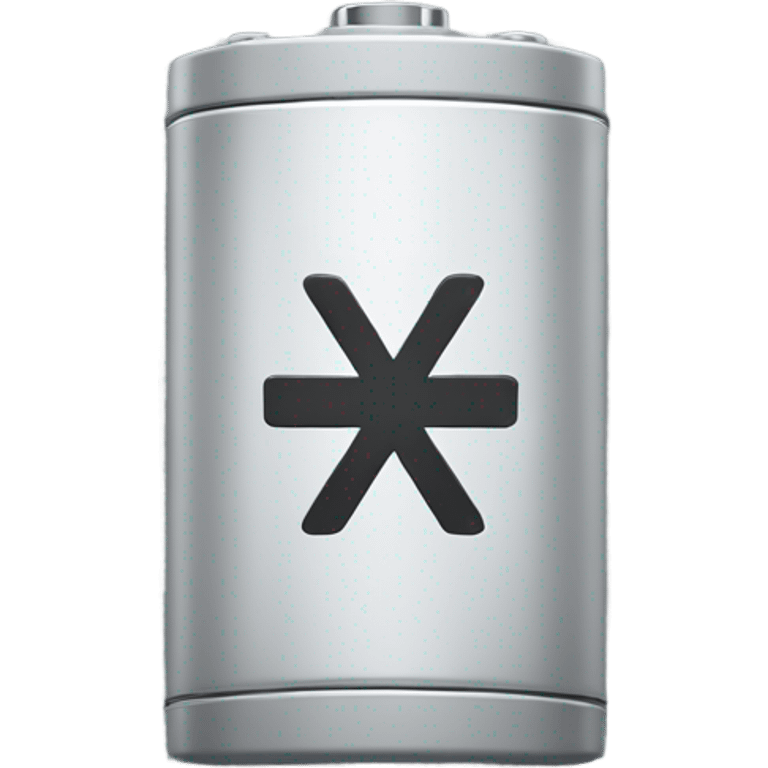 Single gray battery with x symbol emoji