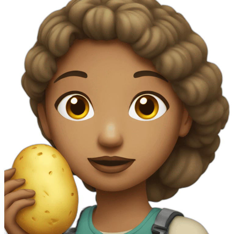 blund girl with potato emoji