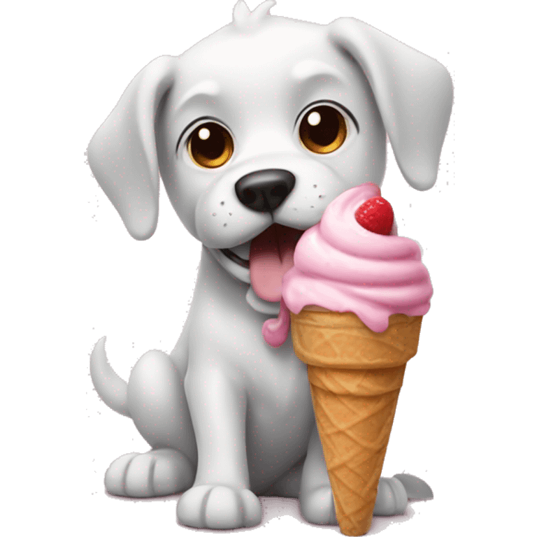 Dog with an ice cream  emoji