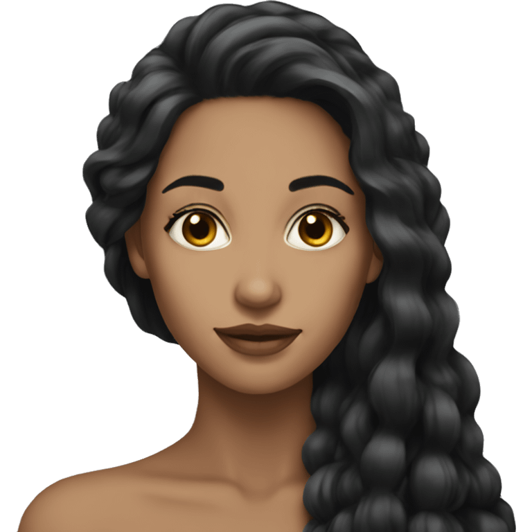 beautiful women long black hair emoji