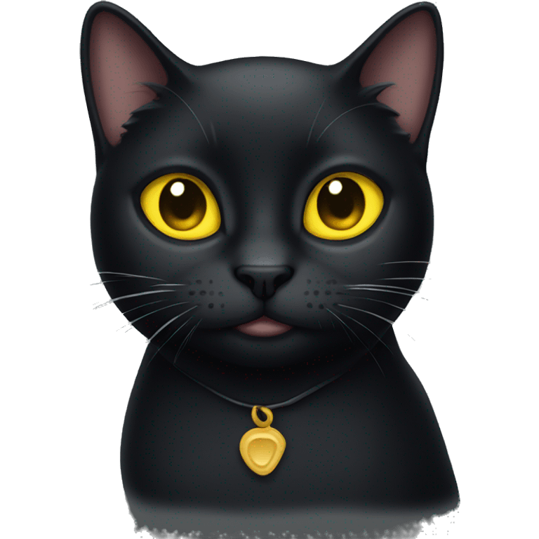 black cat with yellow eyes  emoji