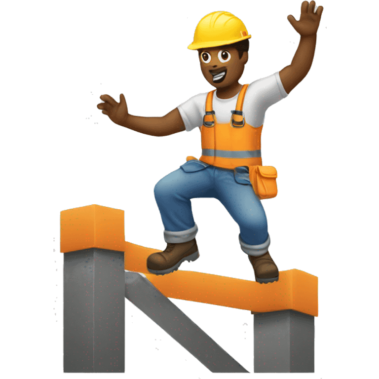 construction worker making a salto emoji