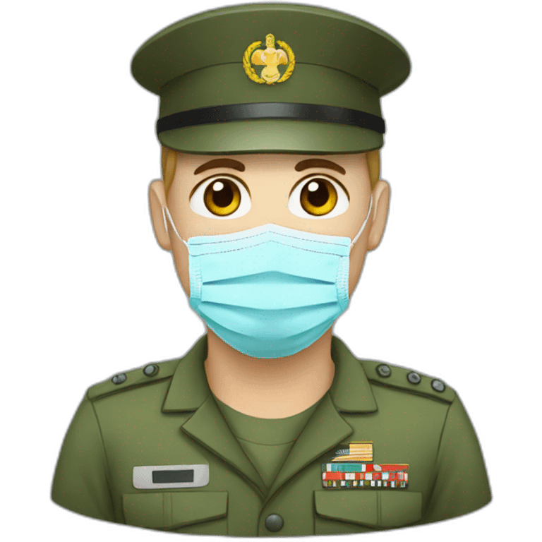 military in a Medical masks emoji