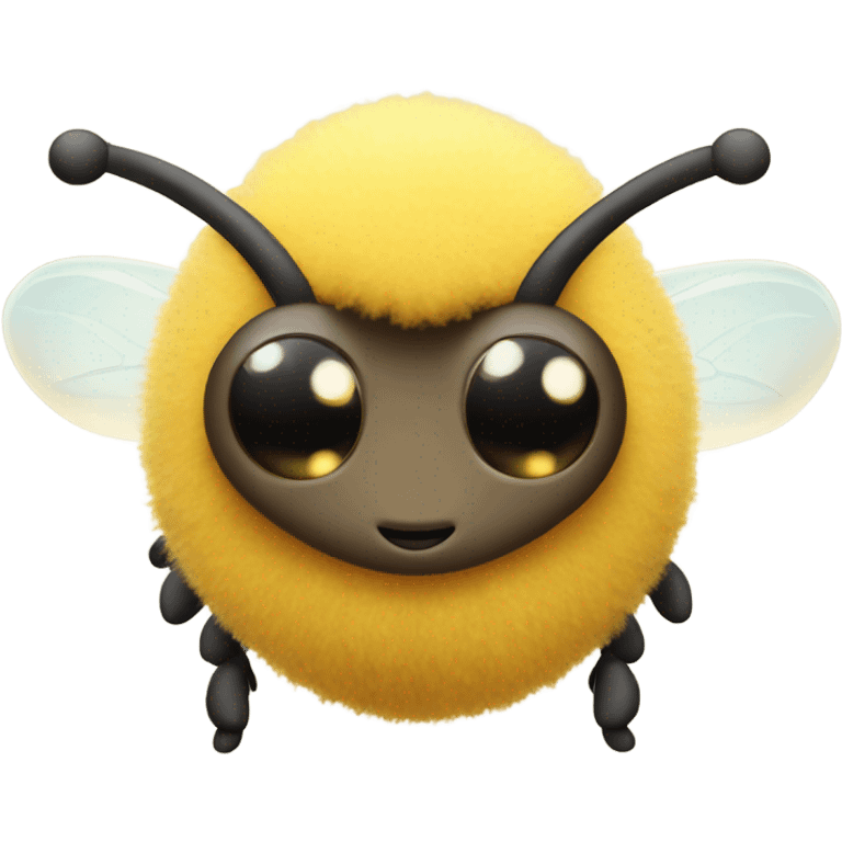 Cute fluffy honey bee with dreamy eyes emoji