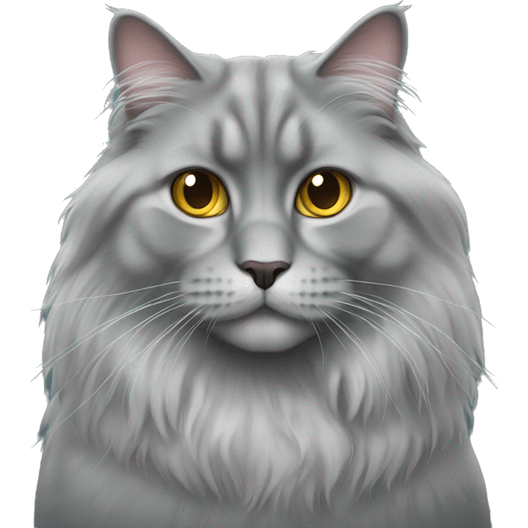 gray British long hair cat emoji